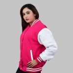 Letterman Jackets Women Pink