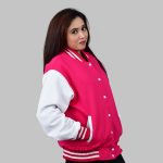 Letterman Jackets Women Pink