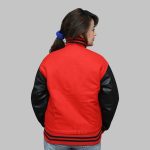 Women Varsity Jacket red and black