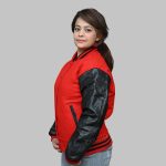 Women Varsity Jacket red and black